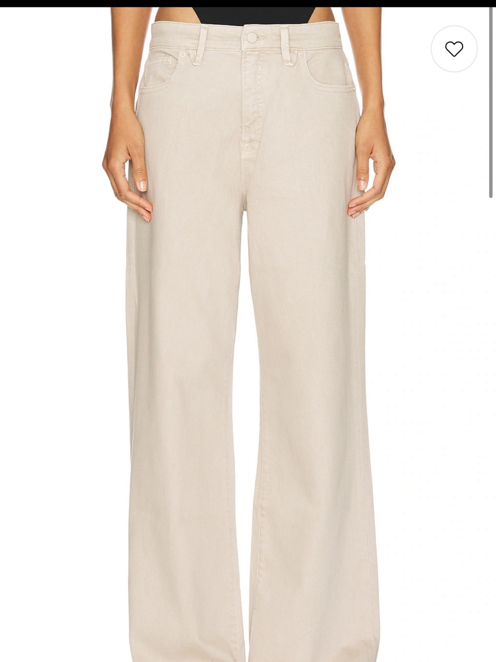 Good American cream good skate Wide Leg Women’s Jeans in Light Beige! New! 6
